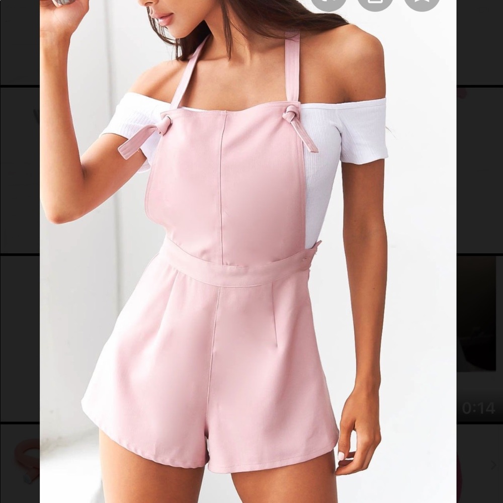 Pink short overalls/romper